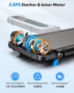 Laufband für Zuhause, 2 in 1 Walking Pad Klappbar mit Steigung, 3.0PS Klappbar Laufband für Zuhause & Büro mit LED-Anzeige, Schreibtisch Treadmill Leise, APP, Bis 145 kg, Keine Installation