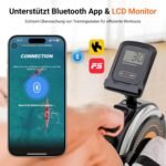Dripex Rudergerät für Zuhause, Rudergeräte bis 160 kg Belastbar, Magnetisches Rudergerät mit 16 Widerstandsstufen, Verbesserte Doppelschienen, Bluetooth App Verbindung, LCD-Monitor, Leise Platzsparend