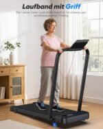 Laufband für Zuhause, 2 in 1 Walking Pad Klappbar mit Steigung, 3.0PS Klappbar Laufband für Zuhause & Büro mit LED-Anzeige, Schreibtisch Treadmill Leise, APP, Bis 145 kg, Keine Installation