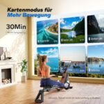 MERACH Rudergerät für Zuhause Klappbar, Magnet Leises Rudermaschine mit Exklusiver APP, Verbesserte und Verlängerte Führungsschienen Sorgen für Mehr Bewegungsfreiheit