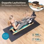 Skandika Rudergerät Rovek | Rudermaschine Holz, Rudergerät für Zuhause klappbar, Magnetwiderstand mit 32 Stufen, Kinomap App kompatibel, aufstellbar, bis 195 cm