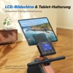 MERACH Rudergerät für Zuhause Klappbar, Magnet Leises Rudermaschine mit Exklusiver APP, Verbesserte und Verlängerte Führungsschienen Sorgen für Mehr Bewegungsfreiheit