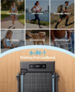 6-IN-1 Laufband für Zuhause Klappbar mit Abnehmbarem Tisch,3.0HP Laufbander mit Steigung bis 12%,12KM/H Walking Pad Klappbar mit 15cm Teleskop-Riser&RGB-Lichter,Laufband für Zuhause 150KG