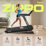 ZIPRO Leistungsstarkes Laufband Sigma für Zuhause mit 3,5 HP Motor bis 20 km/h + 20 Steigungsstufen · VibGuard Pro Dämpfungssystem für gelenkschonendes Training - Max. Nutzlast 140 kg - Klappbar