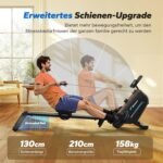 MERACH Rudergerät für Zuhause Klappbar, Magnet Leises Rudermaschine mit Exklusiver APP, Verbesserte und Verlängerte Führungsschienen Sorgen für Mehr Bewegungsfreiheit