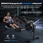 MERACH Rudergerät Luftwiderstand für Zuhause, 10 Stufen Einstellbar mit Exklusiver APP, Professionelles Indoor-Rudergerät, Ergonomischer Komfortsitz, Einfache Lagerung