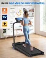 Laufband für Zuhause, 2 in 1 Walking Pad Klappbar mit Steigung, 3.0PS Klappbar Laufband für Zuhause & Büro mit LED-Anzeige, Schreibtisch Treadmill Leise, APP, Bis 145 kg, Keine Installation