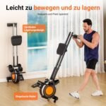 Dripex Rudergerät für Zuhause, Rudergeräte bis 160 kg Belastbar, Magnetisches Rudergerät mit 16 Widerstandsstufen, Verbesserte Doppelschienen, Bluetooth App Verbindung, LCD-Monitor, Leise Platzsparend