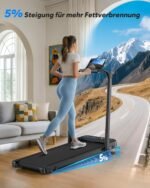 Laufband für Zuhause, 2 in 1 Walking Pad Klappbar mit Steigung, 3.0PS Klappbar Laufband für Zuhause & Büro mit LED-Anzeige, Schreibtisch Treadmill Leise, APP, Bis 145 kg, Keine Installation