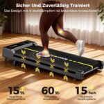 Walking Pad 1-10 km/h, 4 in 1 CHAOKE Laufband für Zuhause mit 9% Steigung, 2.75HP Walking Machine für Home Office mit Eingebaute Lautsprecher & App Steuerung, Bis 160 kg, Keine Installation