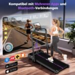 2026 Laufband für Zuhause mit App, Leises Laufband bis 12km/h mit Lautsprechern, 6-in-1 Walking Pad klappbar mit 2,75HP Motor, Treadmill mit 9% Steigung, LCD-Anzeige, Gelenkschonend, Bis 160KG