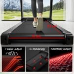 UMAY Laufband mit Steigung 14km/h, Laufband Für Zuhause Klappbar mit 3,0 PS Motor und 3 Steigungsstufen, Foldable Treadmill for Home mit 12 Trainingsprogrammen, Max Belastung 136KG