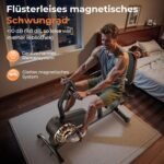 YOSUDA Liegeergometer, 16 Widerstufen, Magnetbremse, Leise Liegerad Heimtrainer, verstellbarer Sitz, einfache Montage, LCD-Display und Pulssensoren, 160kg, Heimtrainer Fahrrad für Zuhause