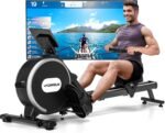 [2026 Neu] Rudergerät für Zuhause, DMASUN Magnetisches Rudergerät mit Upgrade Doppel-Slide-Rails, APP-Verbindung, 16 Widerstandsstufen, LCD-Datenanzeige, ideal für Cardio-Training, Bis 160kg Belastbar