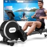 [2026 Neu] Rudergerät für Zuhause, DMASUN Magnetisches Rudergerät mit Upgrade Doppel-Slide-Rails, APP-Verbindung, 16 Widerstandsstufen, LCD-Datenanzeige, ideal für Cardio-Training, Bis 160kg Belastbar