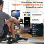 Pooboo Magnetisches Rudergerät mit Einer Tragkraft von 360 lb, klappbares Ruderer mit kombinierten Kraftübungen, Tablet-Halterung und bequemem Sitzkissen, Rudergerät für den Heimgebrauch