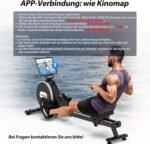 [2026 Neu] Rudergerät für Zuhause, DMASUN Magnetisches Rudergerät mit Upgrade Doppel-Slide-Rails, APP-Verbindung, 16 Widerstandsstufen, LCD-Datenanzeige, ideal für Cardio-Training, Bis 160kg Belastbar